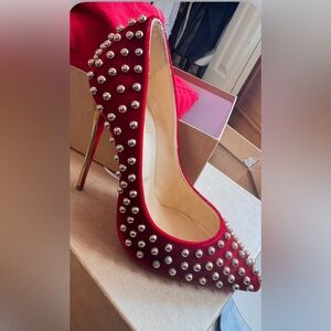Christian Louboutin Red Studded Heels